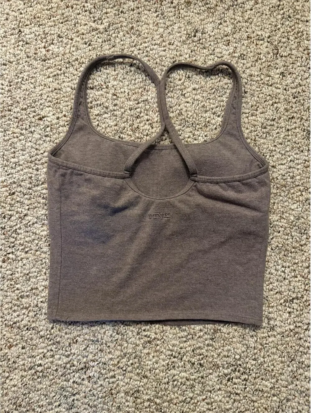 PINK Victoria's Secret Taupe sports bra cropped top - Picture 3 of 7